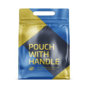 Stand-up pouch with a die-cut carry handle