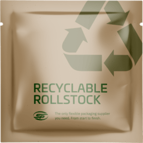 Recyclable mono-material flexible packaging rollstock