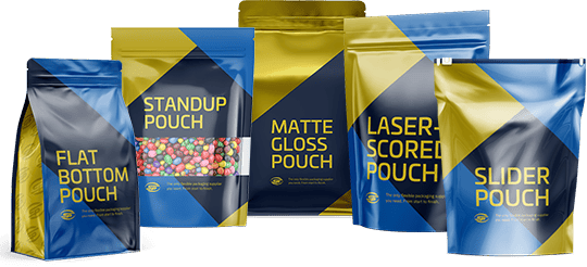 Group shot of standup pouches