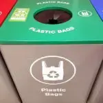 Store drop-off recycling label for recyclable flexible packaging