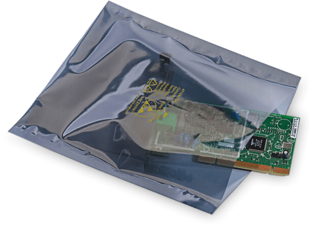 Anti-static cleanroom bag protecting sensitive electronic components